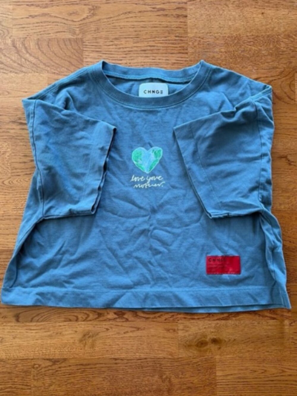 CHNGE Love Your Mother Eart graphic t shirt tee short sleeve Blue Planet Cropped